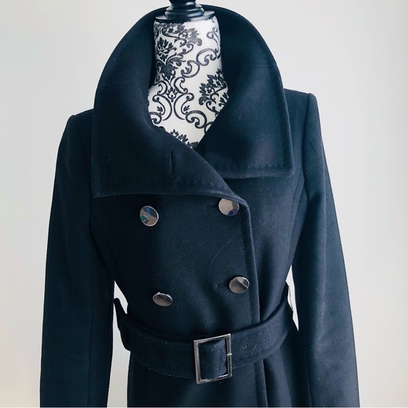 Aritzia Talula Babaton Virgin Wool & Cashmere Coat with Belt Black S - Picture 9 of 13